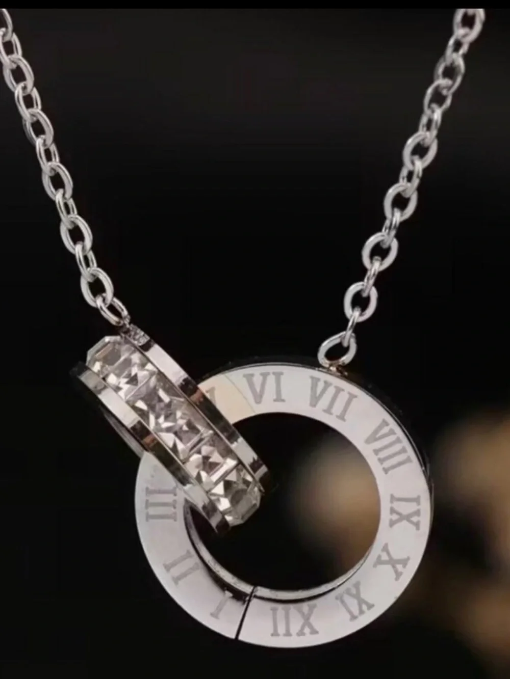 Rose Gold or White gold plated stainless steel Roman Numeral Necklace